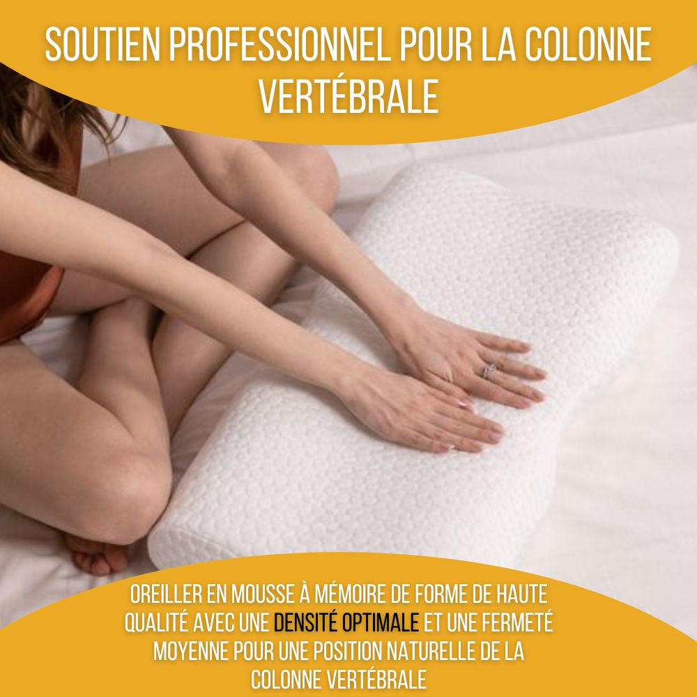 Oreiller Cervical Ergonomique En Mousse à Mémoire – Soutien Cou & Tête, Multifonction Dos/Ventre/Côté, Housse Douce Respirante, Gris