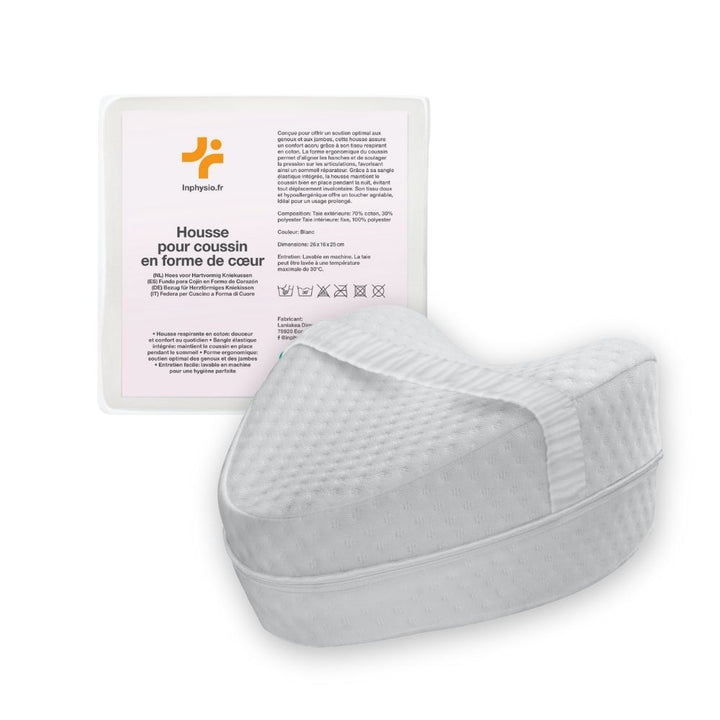 Housse pour Coussin en forme de cœur   | BLANC