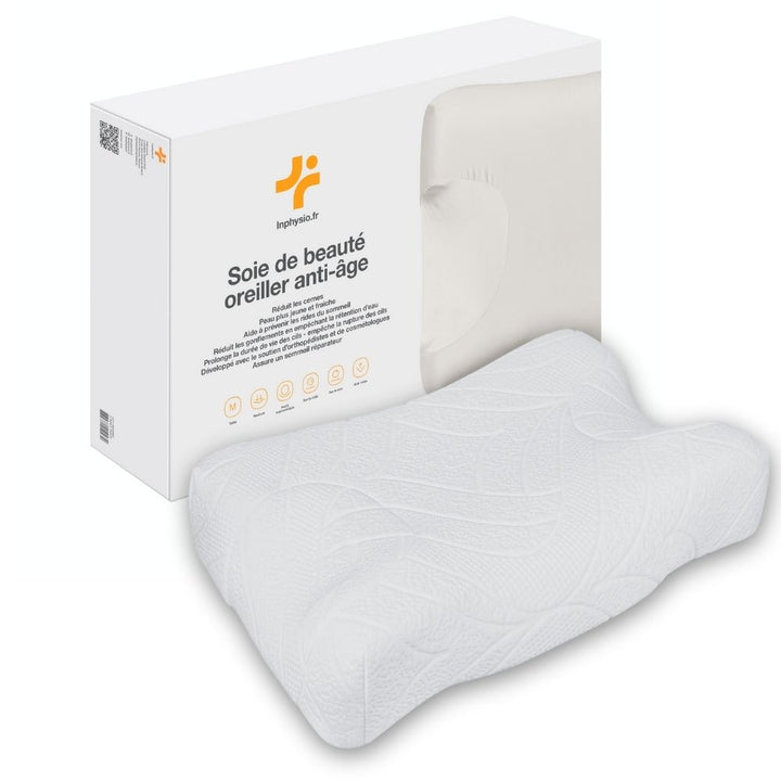 Oreiller anti-âge avec taie cosmétique DermaColl  | « SOIE DE BEAUTÉ »