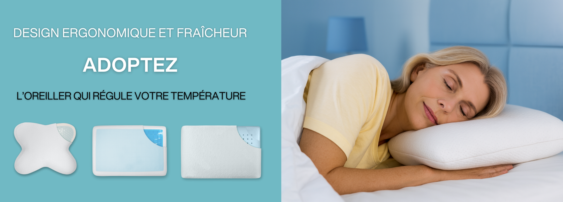 Oreillers rafraîchissants et housses respirantes pour réguler la température