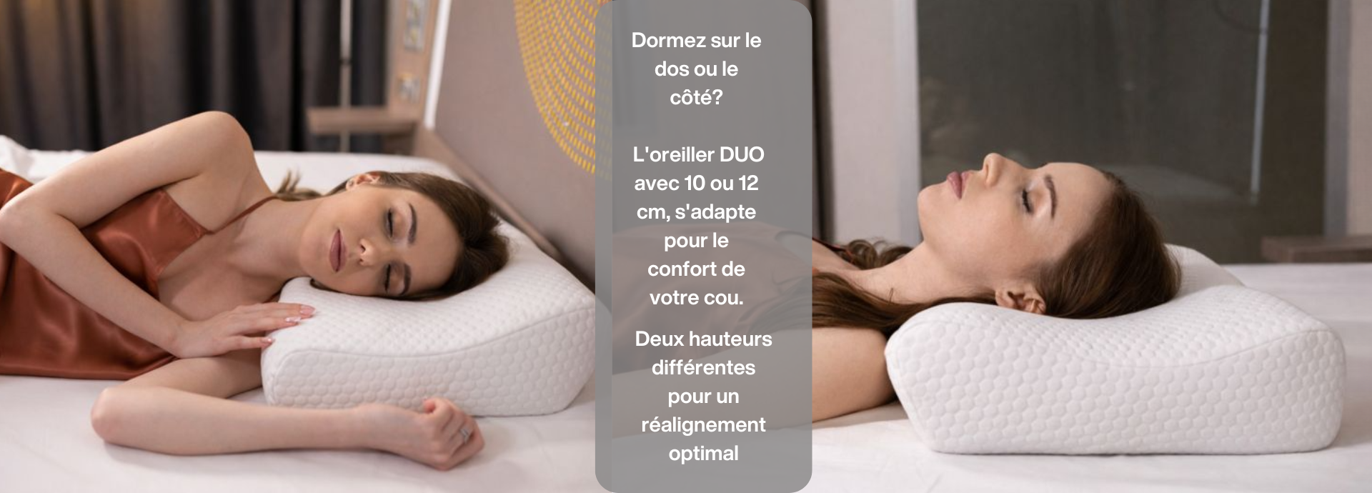 Oreiller Cervical Ergonomique + 1 Taie Bambou Incluse | DUO PREMIUM