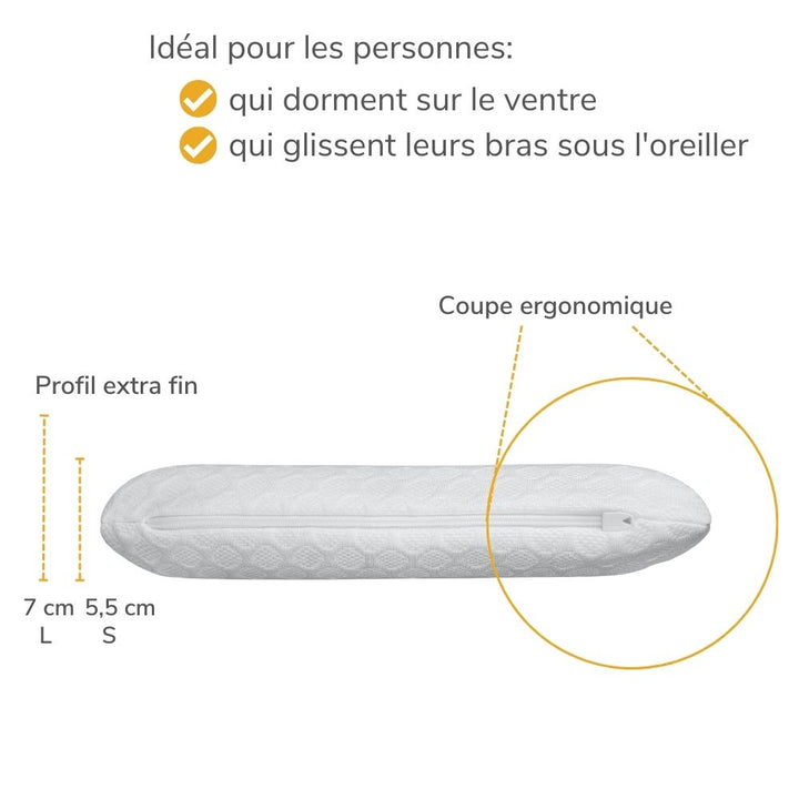 Charger l&#39;image dans la galerie, Oreiller pour dormeur sur le ventre respirant S
