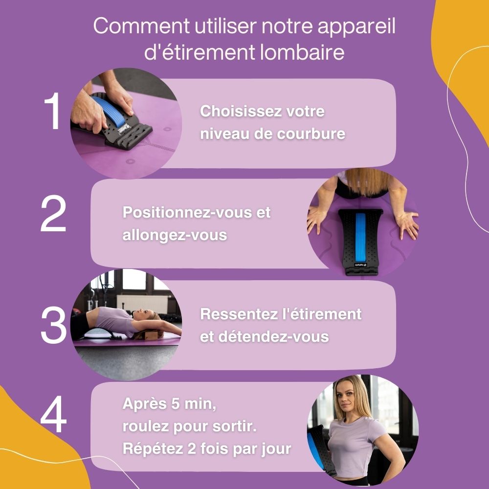 Planche D'étirement Lombaire - 3 Niveaux Réglables - Pour Soulager Les Douleurs De Dos (38x20x4 Cm) - 2