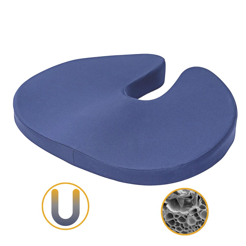 Coussin ergonomique d'assise 44X37X9 cm Mousse viscoélastique 100%  polyuréthane Bleu au meilleur prix